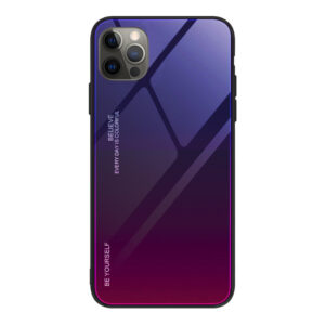 Θήκη Apple iPhone 12 Pro Max με πλάτη Tempered Glass Μπλέ Μώβ