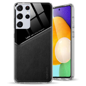 Θήκη για Samsung Galaxy S21 Ultra Leather Lens Case Μαύρη