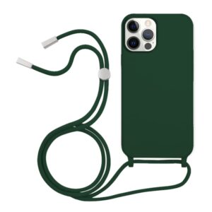Θήκη Premium με Λουράκι Λαιμού για Apple iPhone 14 Pro Max Σκούρο Πράσινο